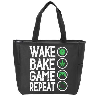 Game Controllers Wake Bake Game Repeat Gift Video Games Zip Tote Bag