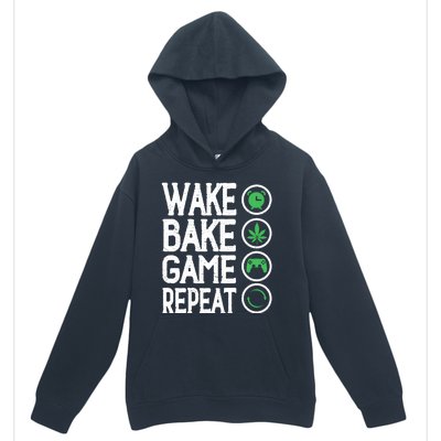 Game Controllers Wake Bake Game Repeat Gift Video Games Urban Pullover Hoodie