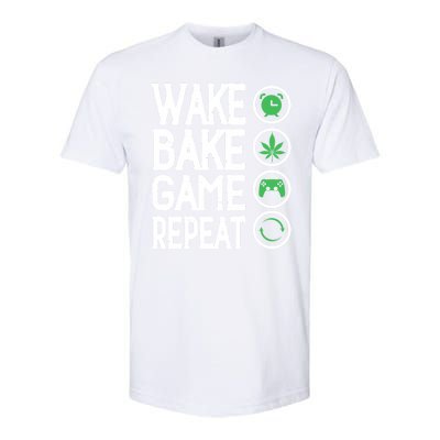 Game Controllers Wake Bake Game Repeat Gift Video Games Softstyle CVC T-Shirt