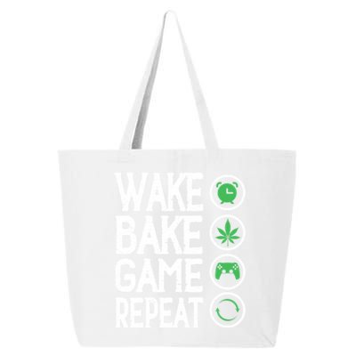 Game Controllers Wake Bake Game Repeat Gift Video Games 25L Jumbo Tote