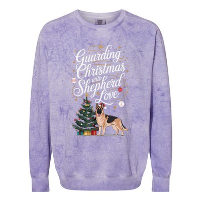 Guarding Christmas With German Shepherd Love Dog Mom Colorblast Crewneck Sweatshirt