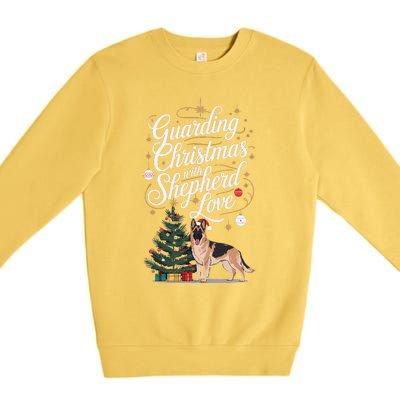 Guarding Christmas With German Shepherd Love Dog Mom Premium Crewneck Sweatshirt