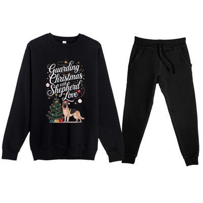 Guarding Christmas With German Shepherd Love Dog Mom Premium Crewneck Sweatsuit Set