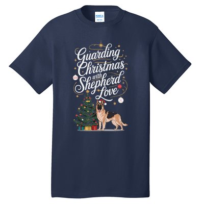 Guarding Christmas With German Shepherd Love Dog Mom Tall T-Shirt