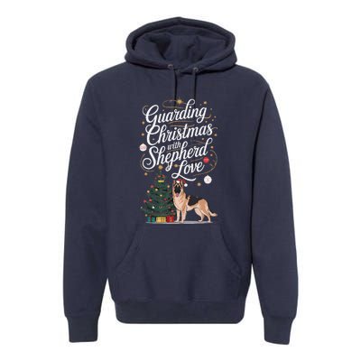 Guarding Christmas With German Shepherd Love Dog Mom Premium Hoodie