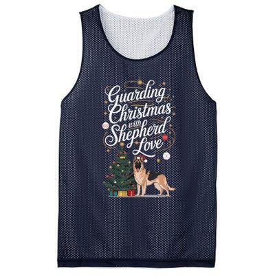 Guarding Christmas With German Shepherd Love Dog Mom Mesh Reversible Basketball Jersey Tank