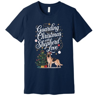 Guarding Christmas With German Shepherd Love Dog Mom Premium T-Shirt