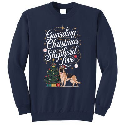 Guarding Christmas With German Shepherd Love Dog Mom Tall Sweatshirt