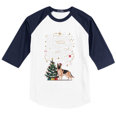 Guarding Christmas With German Shepherd Love Dog Mom Baseball Sleeve Shirt