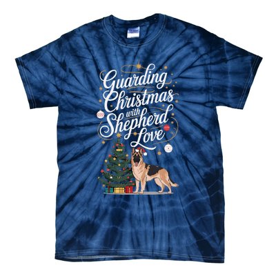 Guarding Christmas With German Shepherd Love Dog Mom Tie-Dye T-Shirt