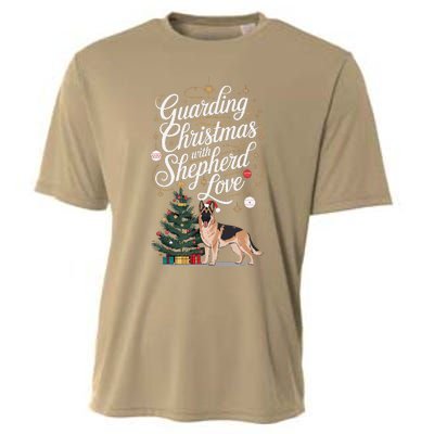 Guarding Christmas With German Shepherd Love Dog Mom Cooling Performance Crew T-Shirt