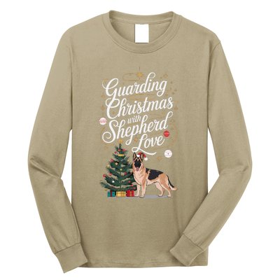 Guarding Christmas With German Shepherd Love Dog Mom Long Sleeve Shirt