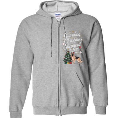 Guarding Christmas With German Shepherd Love Dog Mom Full Zip Hoodie