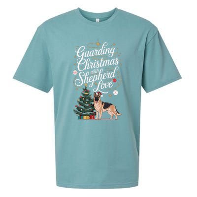 Guarding Christmas With German Shepherd Love Dog Mom Sueded Cloud Jersey T-Shirt