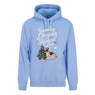 Guarding Christmas With German Shepherd Love Dog Mom Unisex Surf Hoodie