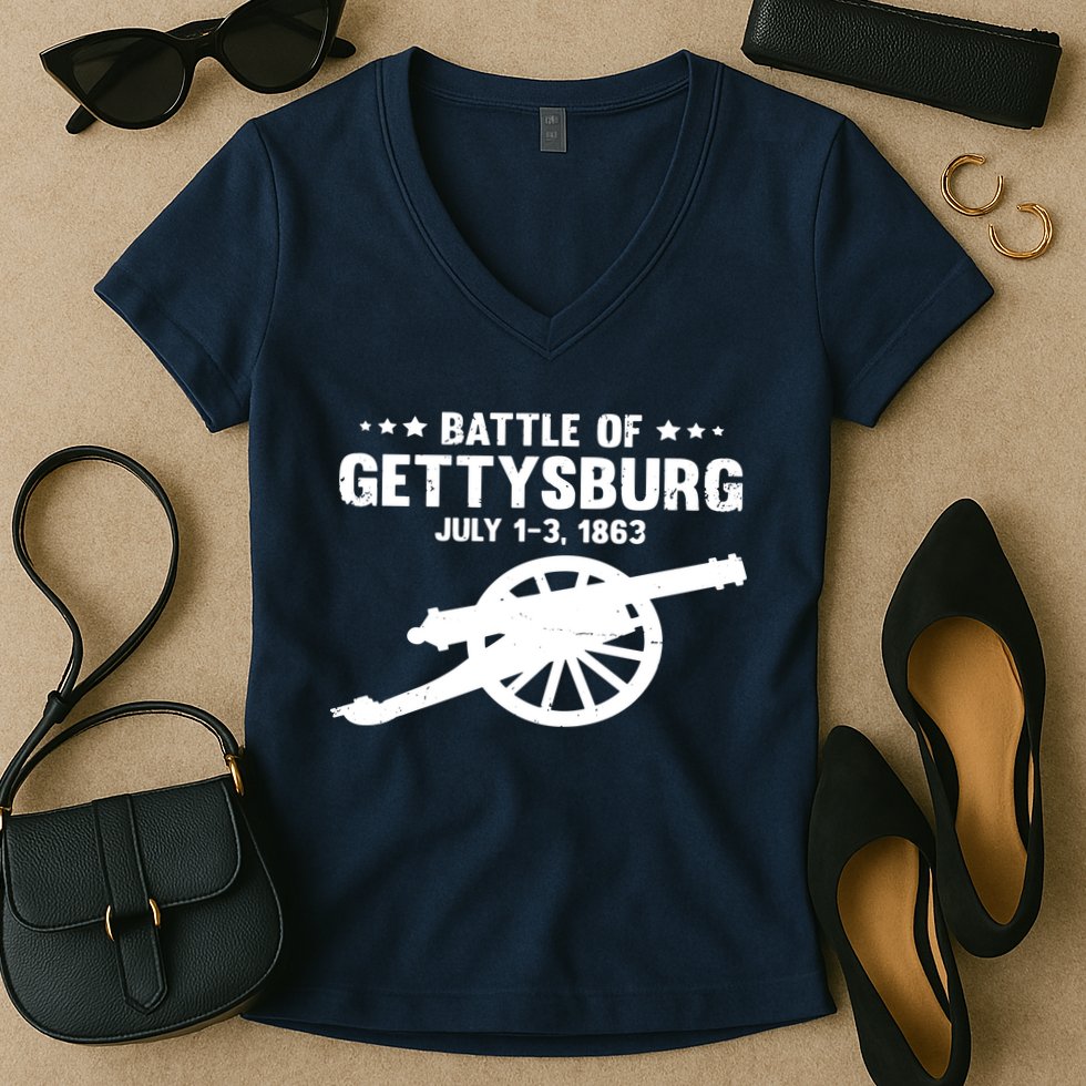 Gettysburg Civil War Battle Women's V-Neck T-Shirt