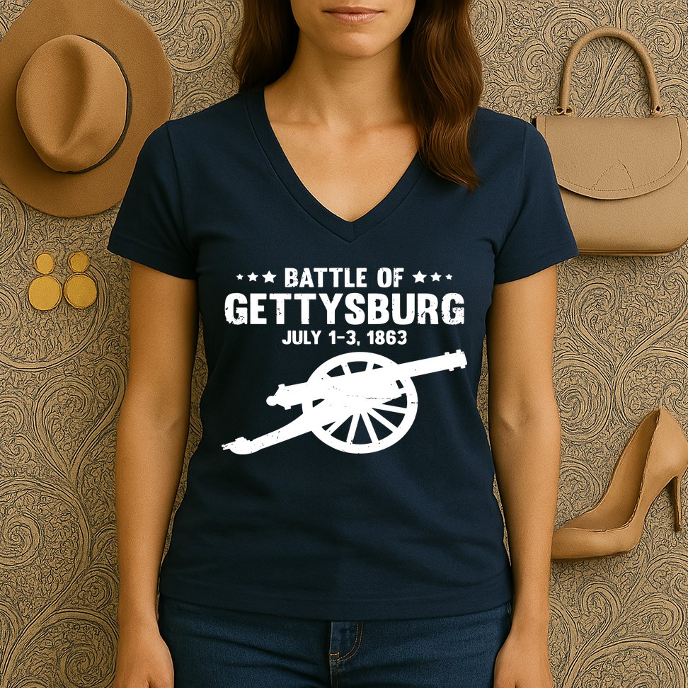 Gettysburg Civil War Battle Women's V-Neck T-Shirt