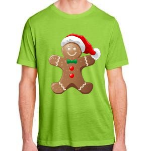 Gingerbread Cookie With Santa Claus Hat Christmas Gift Adult ChromaSoft Performance T-Shirt