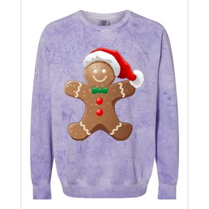 Gingerbread Cookie With Santa Claus Hat Christmas Gift Colorblast Crewneck Sweatshirt