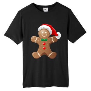 Gingerbread Cookie With Santa Claus Hat Christmas Gift Tall Fusion ChromaSoft Performance T-Shirt