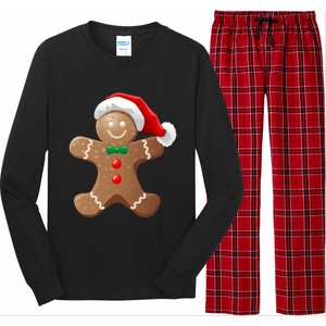 Gingerbread Cookie With Santa Claus Hat Christmas Gift Long Sleeve Pajama Set