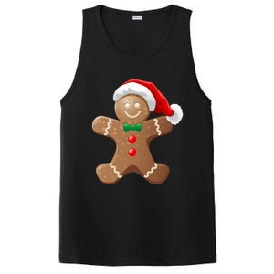 Gingerbread Cookie With Santa Claus Hat Christmas Gift PosiCharge Competitor Tank