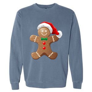 Gingerbread Cookie With Santa Claus Hat Christmas Gift Garment-Dyed Sweatshirt