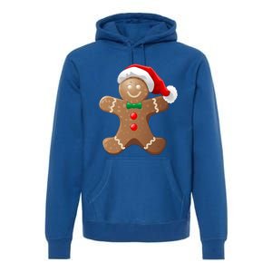 Gingerbread Cookie With Santa Claus Hat Christmas Gift Premium Hoodie