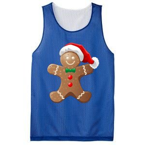 Gingerbread Cookie With Santa Claus Hat Christmas Gift Mesh Reversible Basketball Jersey Tank