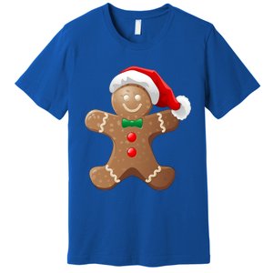 Gingerbread Cookie With Santa Claus Hat Christmas Gift Premium T-Shirt