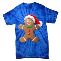 Gingerbread Cookie With Santa Claus Hat Christmas Gift Tie-Dye T-Shirt