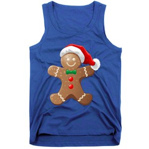 Gingerbread Cookie With Santa Claus Hat Christmas Gift Tank Top