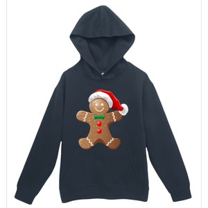 Gingerbread Cookie With Santa Claus Hat Christmas Gift Urban Pullover Hoodie