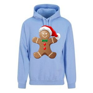 Gingerbread Cookie With Santa Claus Hat Christmas Gift Unisex Surf Hoodie