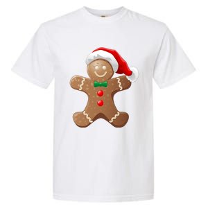 Gingerbread Cookie With Santa Claus Hat Christmas Gift Garment-Dyed Heavyweight T-Shirt