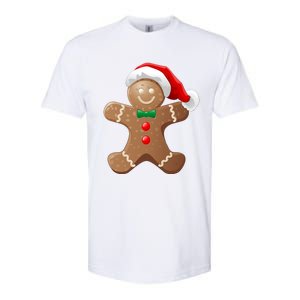 Gingerbread Cookie With Santa Claus Hat Christmas Gift Softstyle CVC T-Shirt