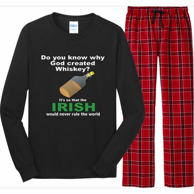 God Created Whiskey So That The Irish Would Never Rule World Great Gift Long Sleeve Pajama Set