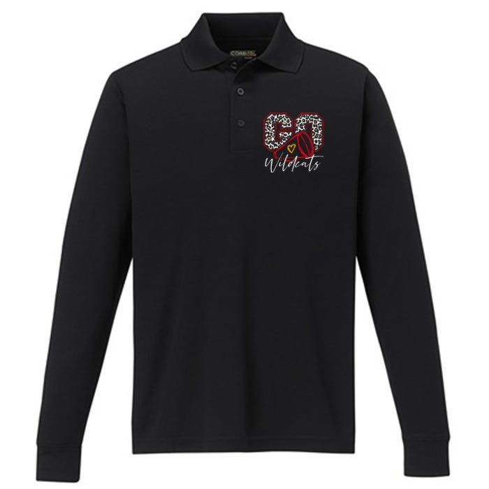 Go Cheer Wildcats Name Athletic Sport Performance Long Sleeve Polo