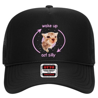Girl Cats Wake Up Act Silly Cat Meme Certified Freak Trucker Hat