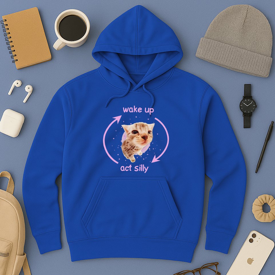 Girl Cats Wake Up Act Silly Cat Meme Certified Freak Hoodie