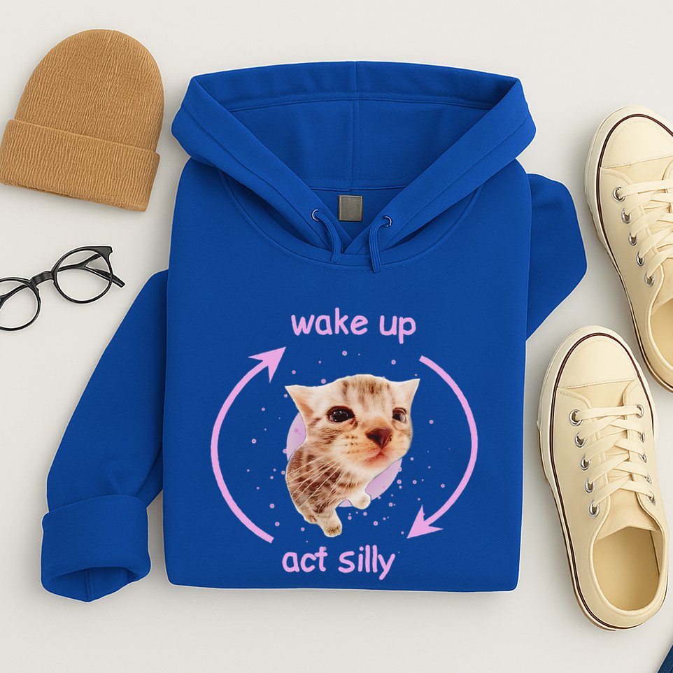 Girl Cats Wake Up Act Silly Cat Meme Certified Freak Hoodie