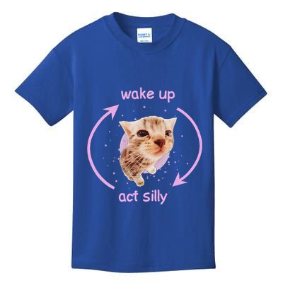Girl Cats Wake Up Act Silly Cat Meme Certified Freak Kids T-Shirt