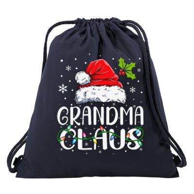 Grandma Claus Xmas Santa Matching Family Christmas Pajamas Drawstring Bag