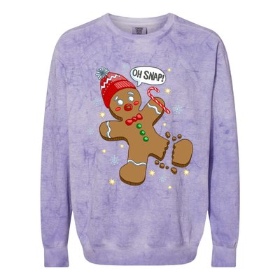 Gingerbread Cookie Xmas Oh Snap Funny Cute Christmas Gift Colorblast Crewneck Sweatshirt