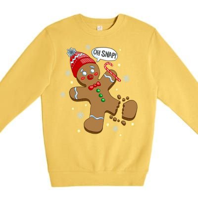 Gingerbread Cookie Xmas Oh Snap Funny Cute Christmas Gift Premium Crewneck Sweatshirt