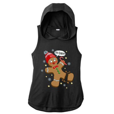 Gingerbread Cookie Xmas Oh Snap Funny Cute Christmas Gift Ladies PosiCharge Tri-Blend Wicking Draft Hoodie Tank