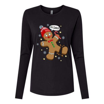 Gingerbread Cookie Xmas Oh Snap Funny Cute Christmas Gift Womens Cotton Relaxed Long Sleeve T-Shirt