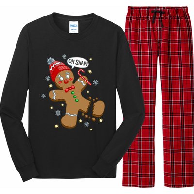 Gingerbread Cookie Xmas Oh Snap Funny Cute Christmas Gift Long Sleeve Pajama Set