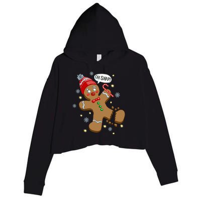 Gingerbread Cookie Xmas Oh Snap Funny Cute Christmas Gift Crop Fleece Hoodie