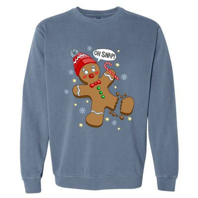 Gingerbread Cookie Xmas Oh Snap Funny Cute Christmas Gift Garment-Dyed Sweatshirt